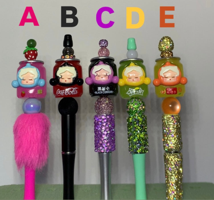 1 pen Fancy bling cute Skull panda themed soda can pens exclusive collection. ***Email me which letter you want after purchasing***๐๐ผ