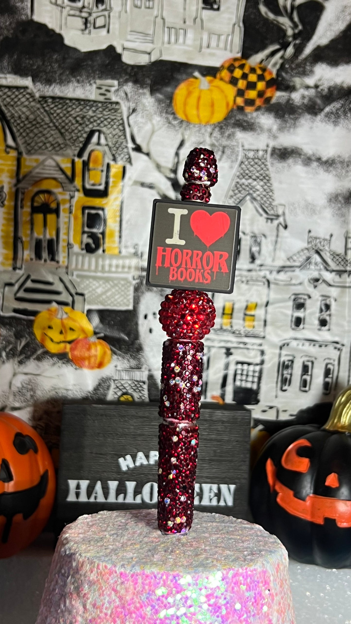 I love horror books bling pen