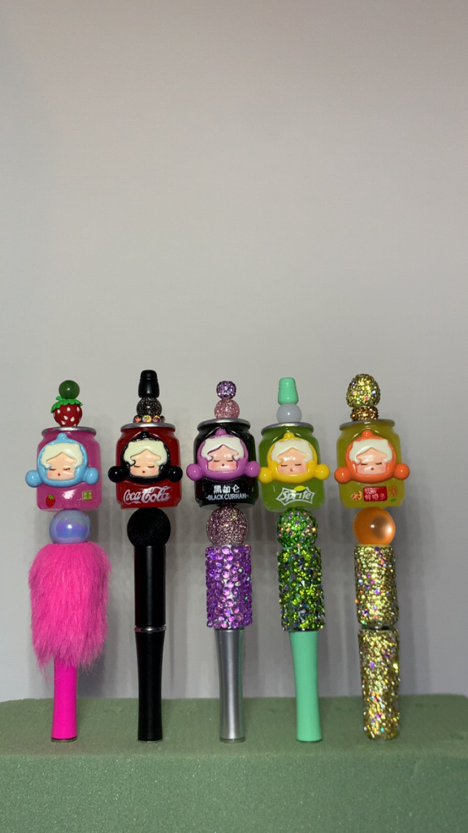 Fancy bling cute Skull panda themed soda can pens exclusive collection.