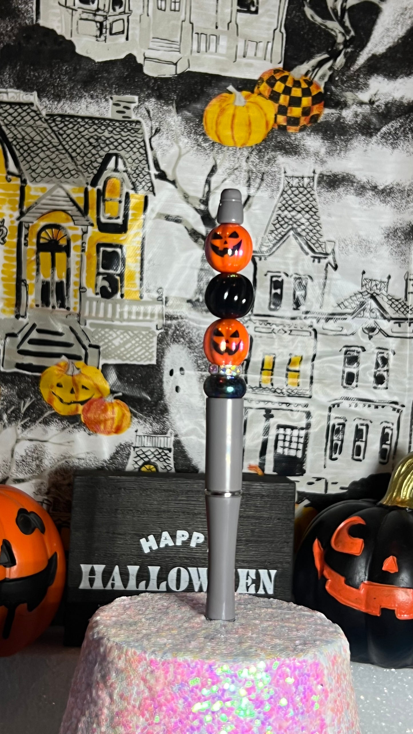 K: pumpkin beadable pen