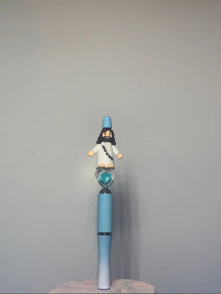 Jesus pen blue
