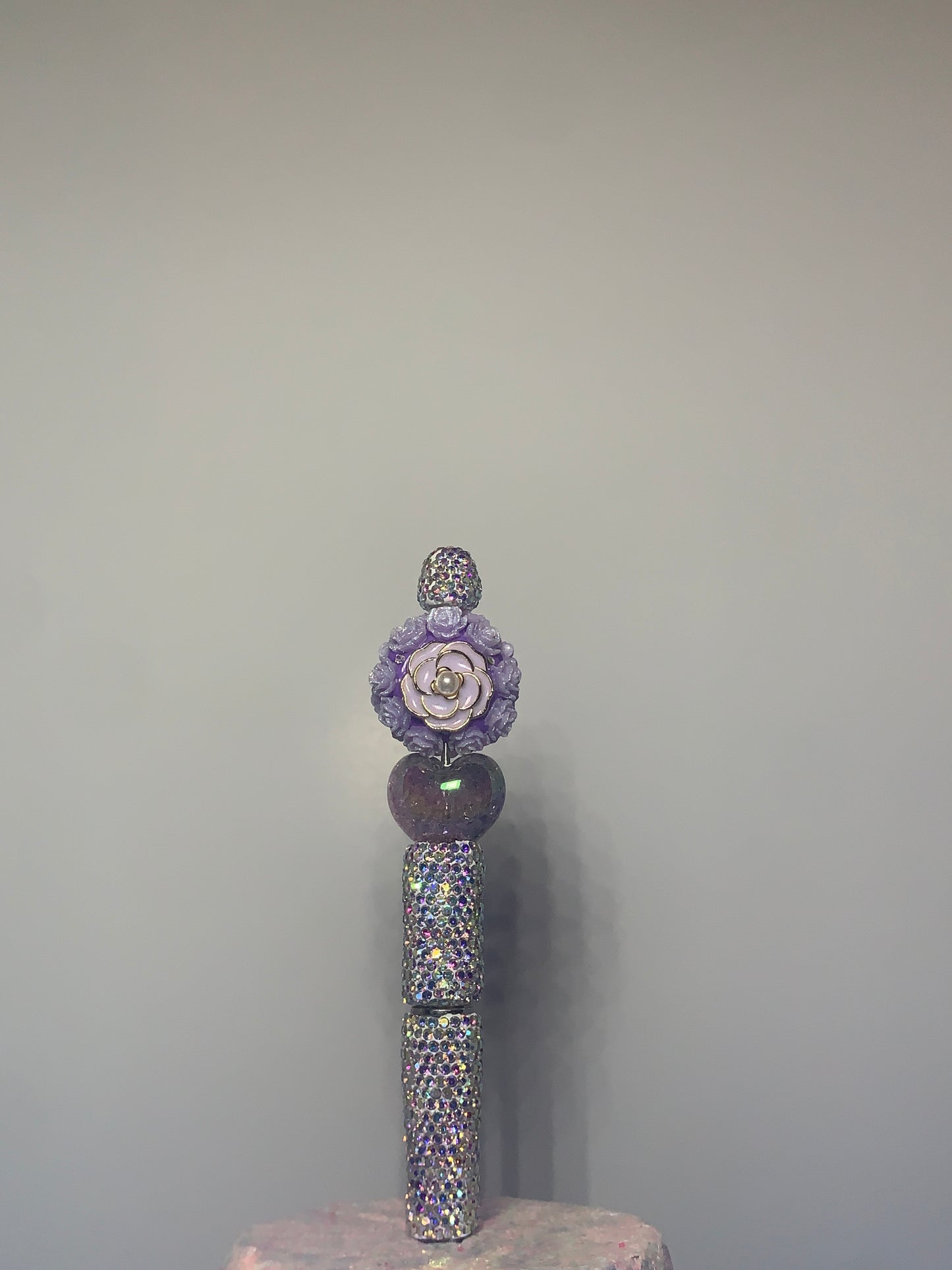 Purple flower fancy bling pen