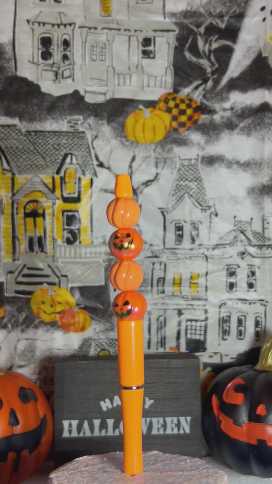 D: pumpkin beadable pen